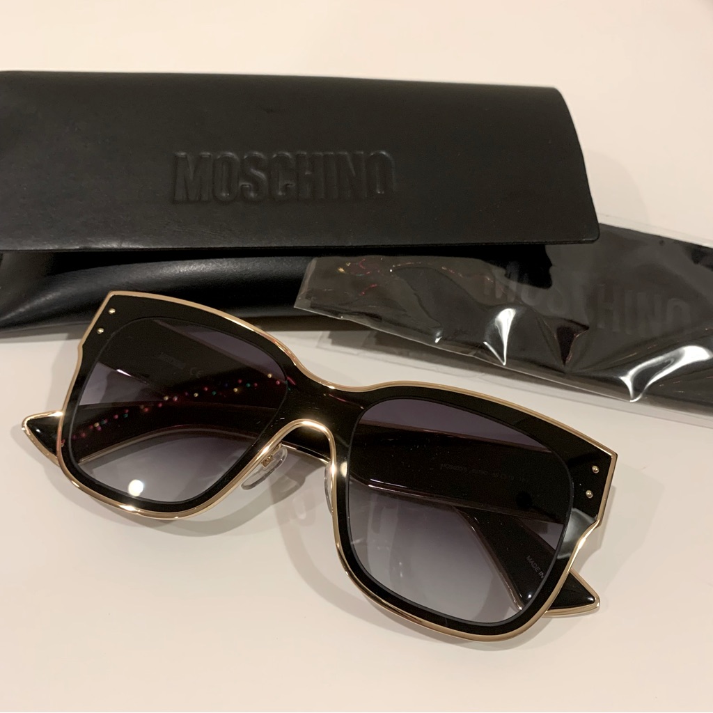 Moschino Black And Gold Cat-Eye Sunglasses
